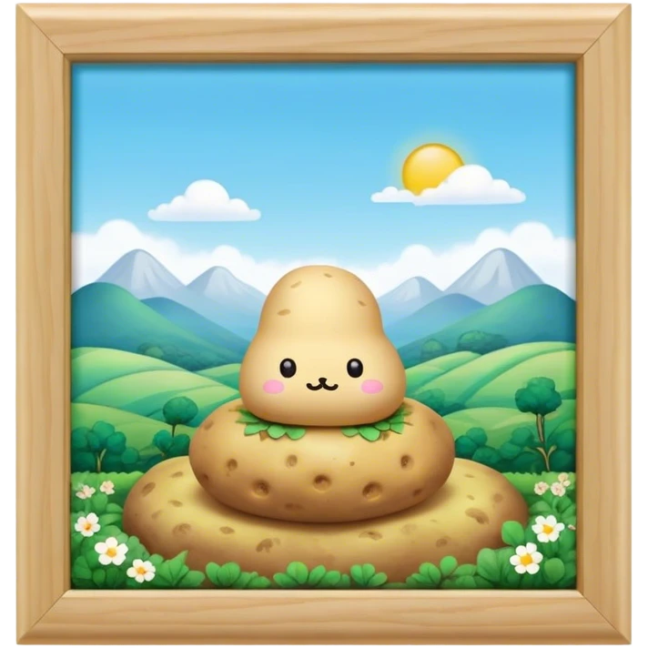 kawaii sanrio meditating potato landscape emoji