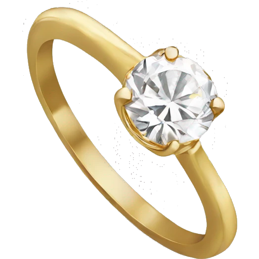 Round cut diamond ring gold  emoji