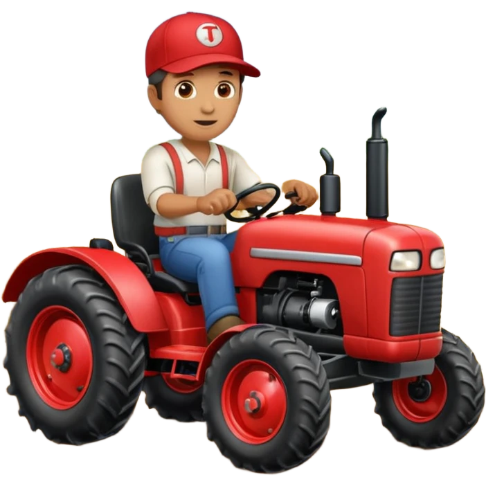 man plowing a field with a tractor emoji