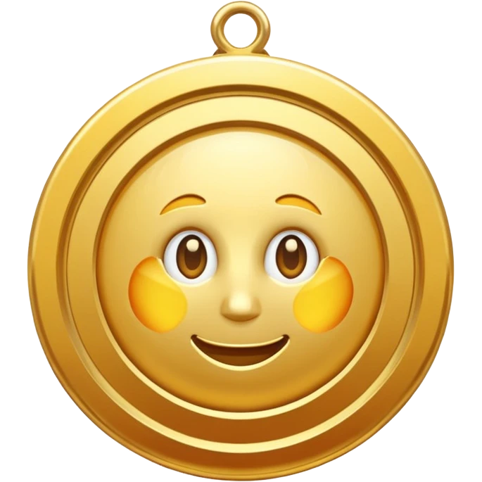 JUST THE CIRCLE  golden medal with a glossy finish emoji