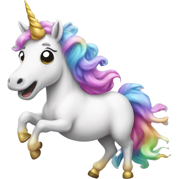 Unicorn farting rainbow  emoji