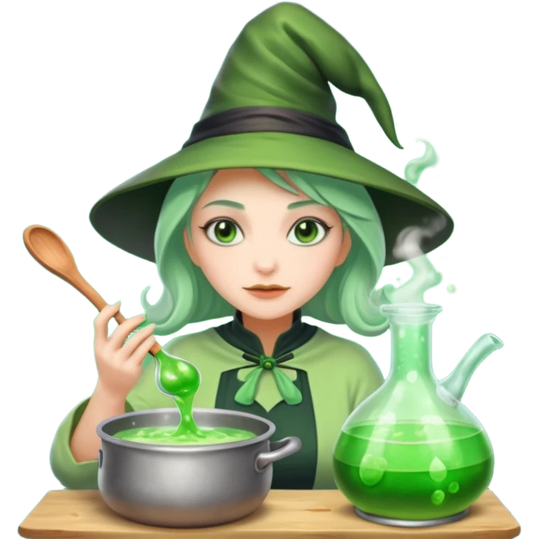 green witch cooking potion emoji