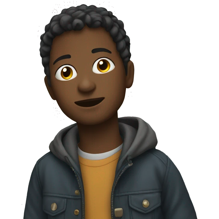 boy in jacket by window emoji