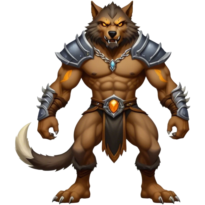 Cinematic Realistic WoW Worgen Portrait, captured in a dynamic, battle-ready stance, muscles rippling beneath his wild fur and tanned skin. His fierce, amber eyes and determined features, set against consistently detailed, worn leather attire, are rendered with dramatic natural lighting and high shine, embodying the raw, relentless fury of a worgen warrior in combat. emoji