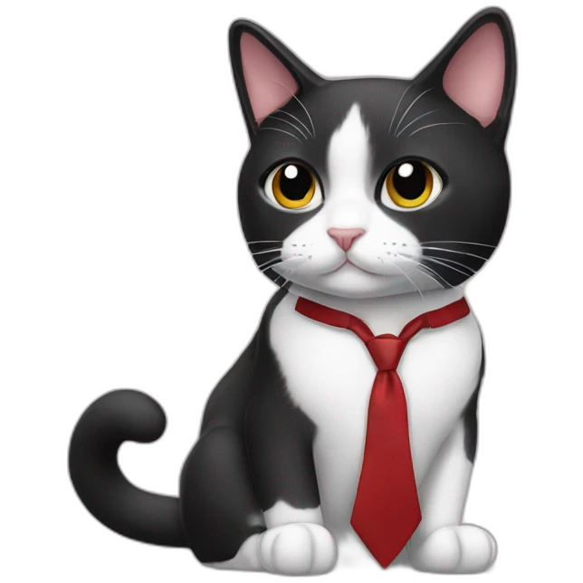 Tuxedo cat in tie emoji