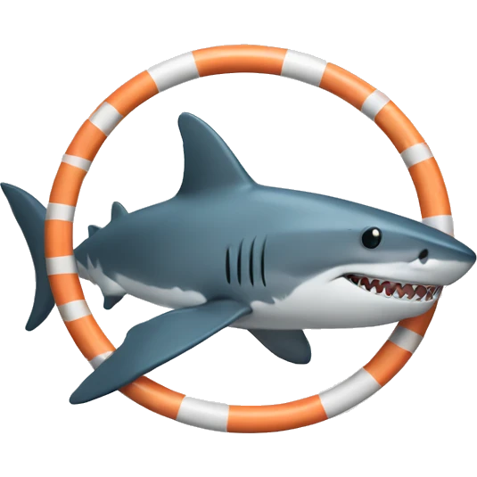 A shark in a swimming circle emoji