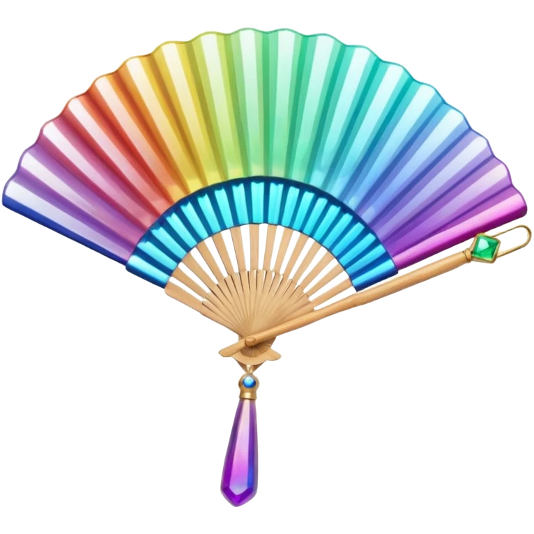 gem fan with gem accessories emoji