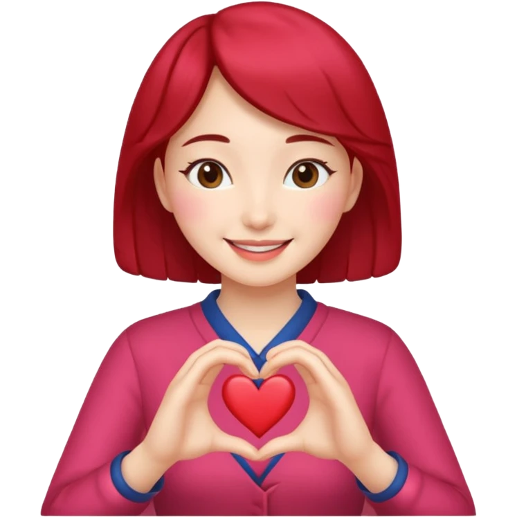 make me a women that is doing the Korean hearts  emoji