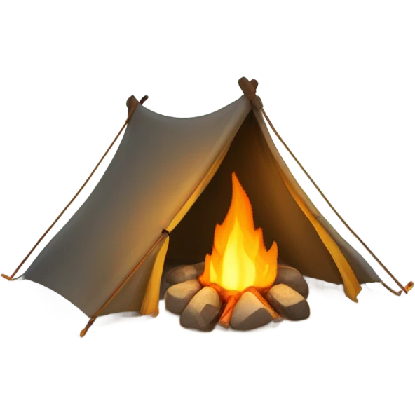 Make a tent with fire emoji