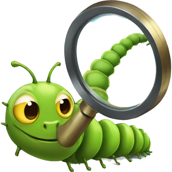 magnifying glass caterpillar  emoji