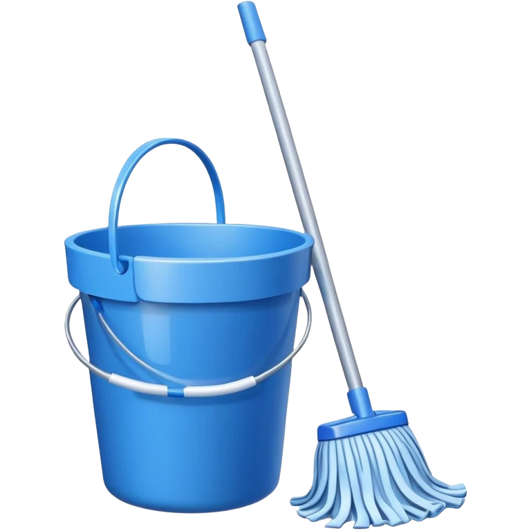 mop and bucket for cleaning emoji