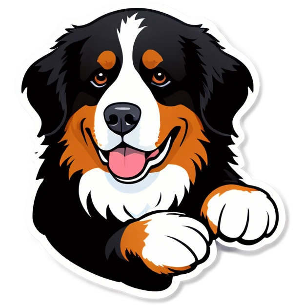 Bernese mountain dog driving a Mazda emoji