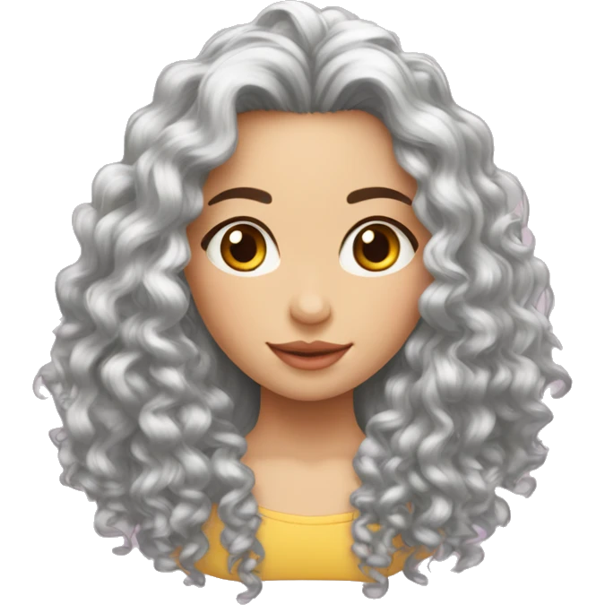 ado fille cheuveux long bouclé emoji
