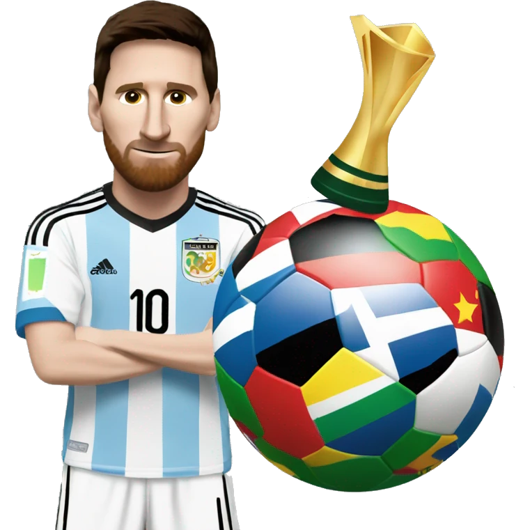 lionel messi with world cup emoji