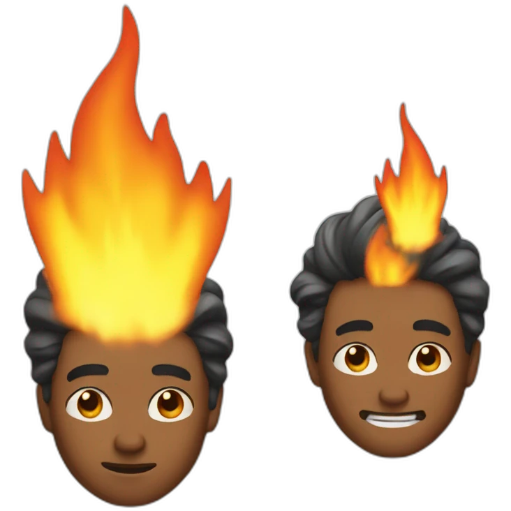 man with hair on fire emoji