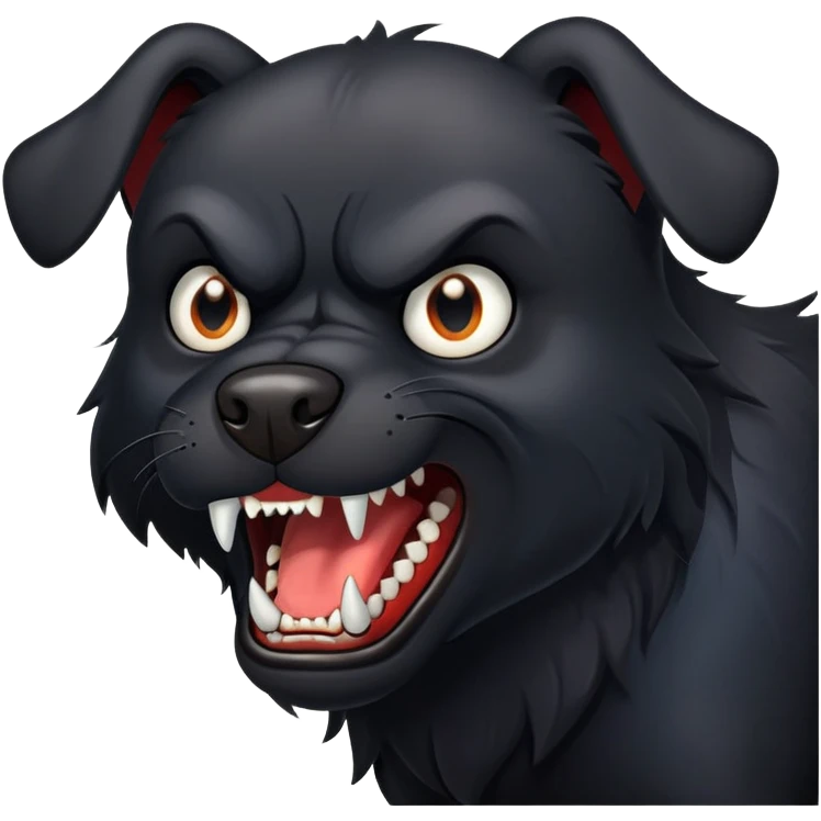 Angry black dog emoji