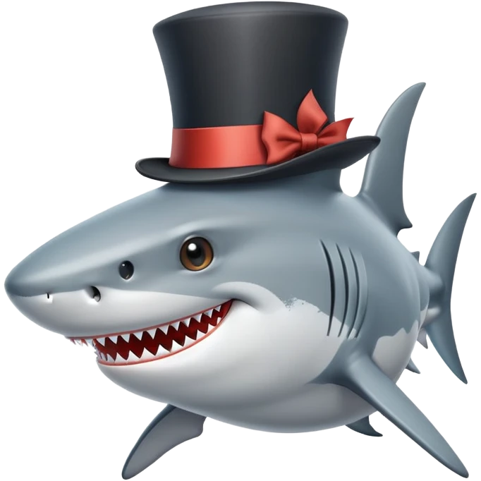 Shark with a top hat emoji