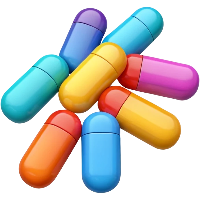 pills, 3d cartoon style, memoji style. emoji
