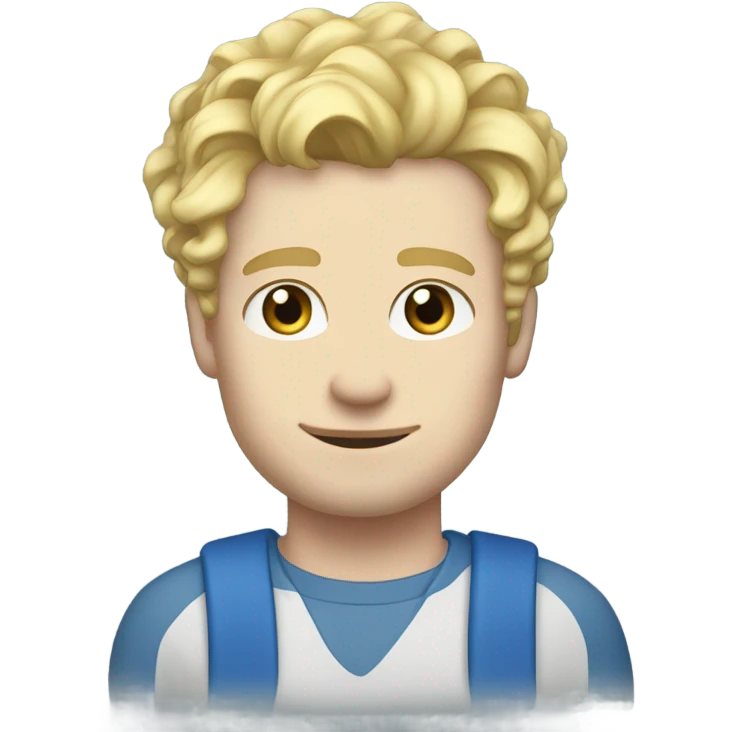 full body standing light curl blonde 30yo man blue eyed pale skin emoji