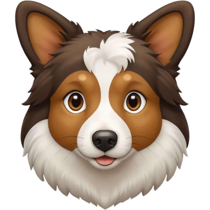 собака породи ауссі триколор з передніми білими  без білої смужки на голові  emoji