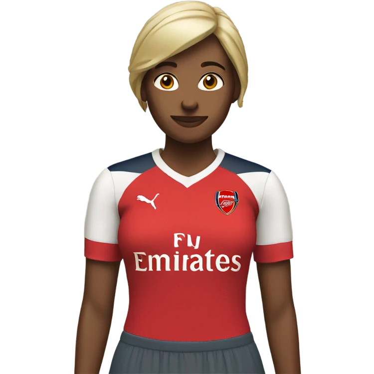 Woman wearing a Arsenal FC shirt  emoji