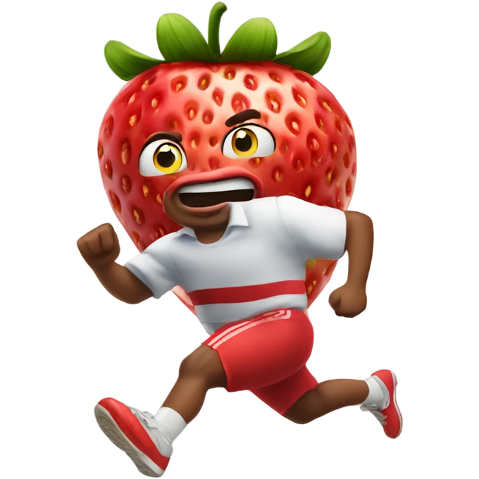 strawberry sprinting fast emoji