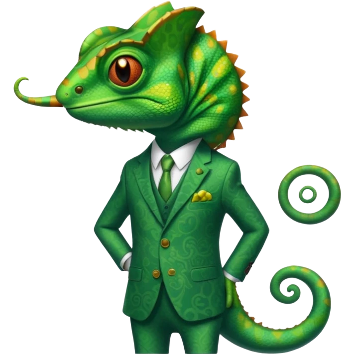 A chameleon in formal clothes emoji