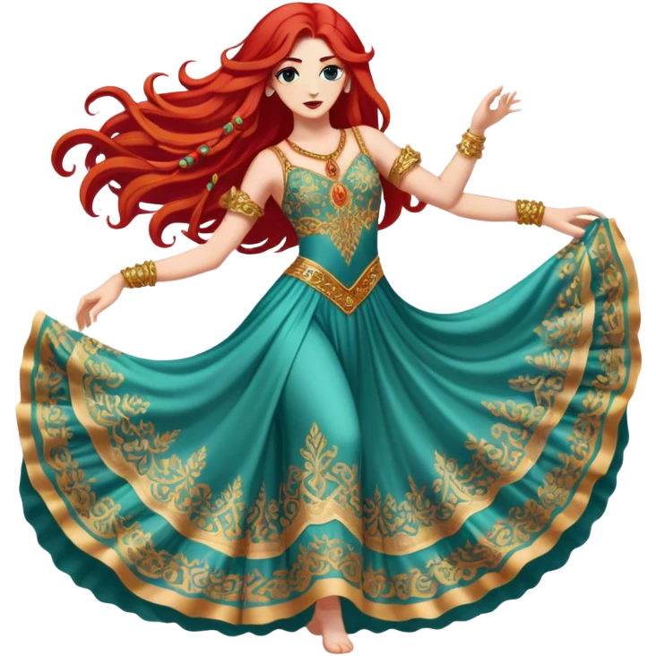 Long red hair dancer emoji
