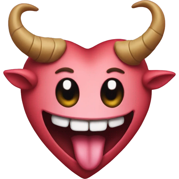 Horned heart with tongue out emoji