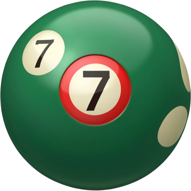 green billiard ball 7 number  emoji