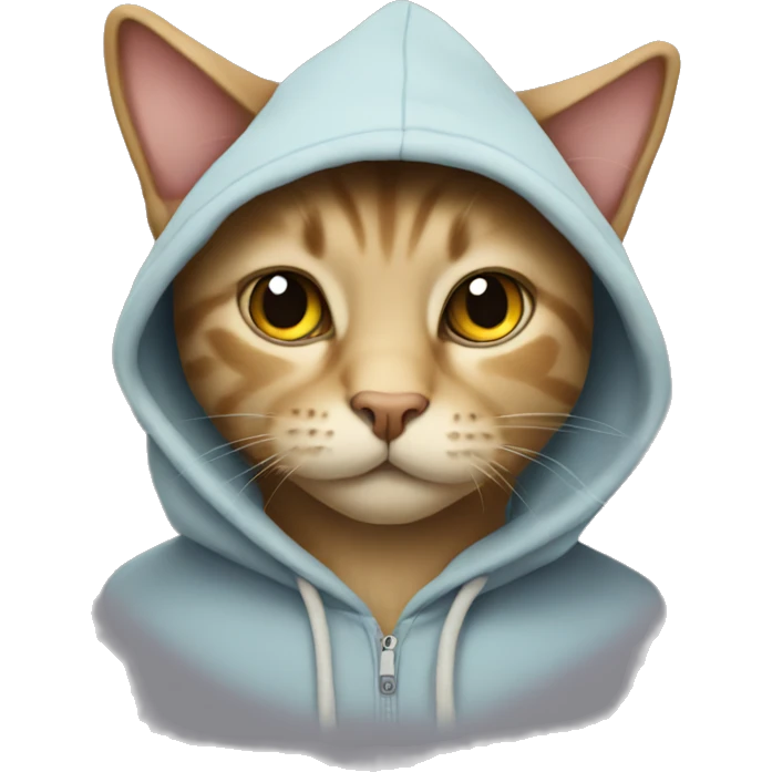 Cat wearing a hoodie emoji