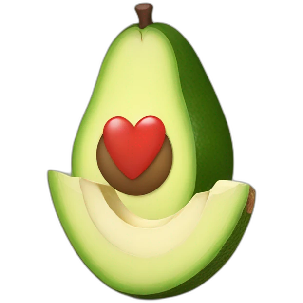 Avocado with heart bone and smile emoji