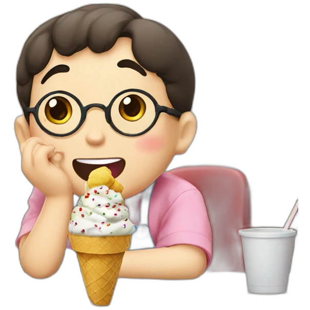 ShinChan eat icecream emoji
