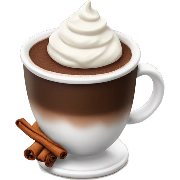 hot chocolate with whipped cream and cinnamon  emoji