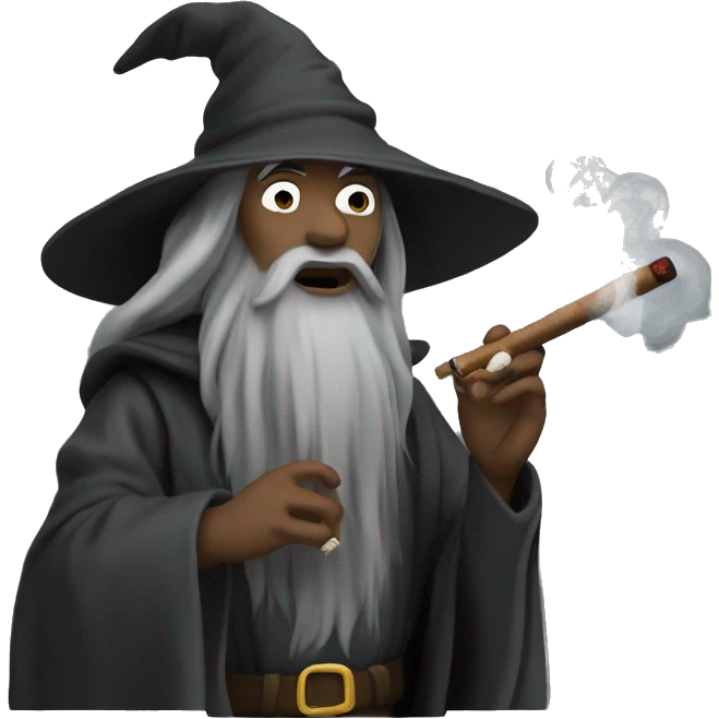 black gandalf smoking cigar emoji
