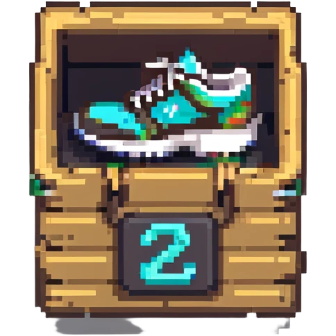 2d power up crate with a running shoe symbol for speed boost emoji