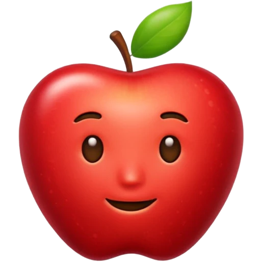 coffee bean apple style emoji with a slight shine emoji