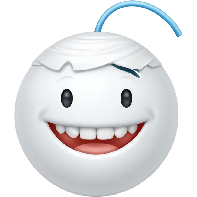 Ball of white dental floss emoji