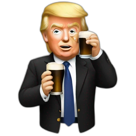 Trump drinking guinness emoji
