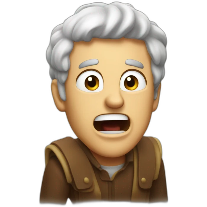 Guy yelling A Bari si vive bene emoji
