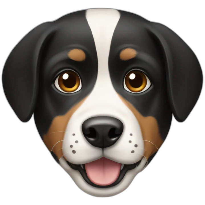 Black white and tan dog emoji