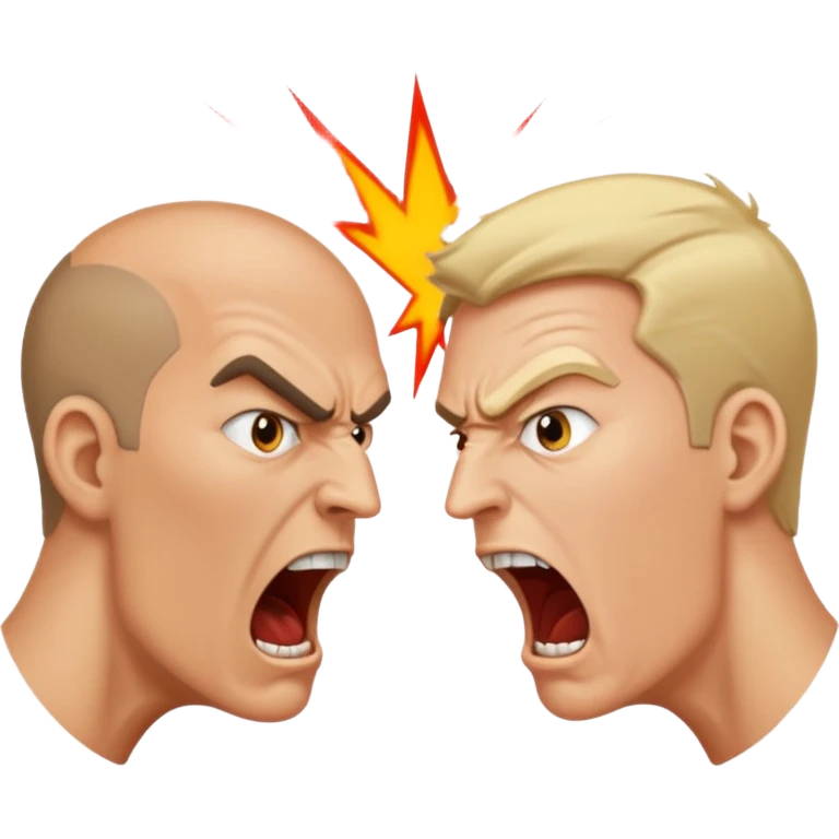 two people, facing each other, angry yelling at each other emoji