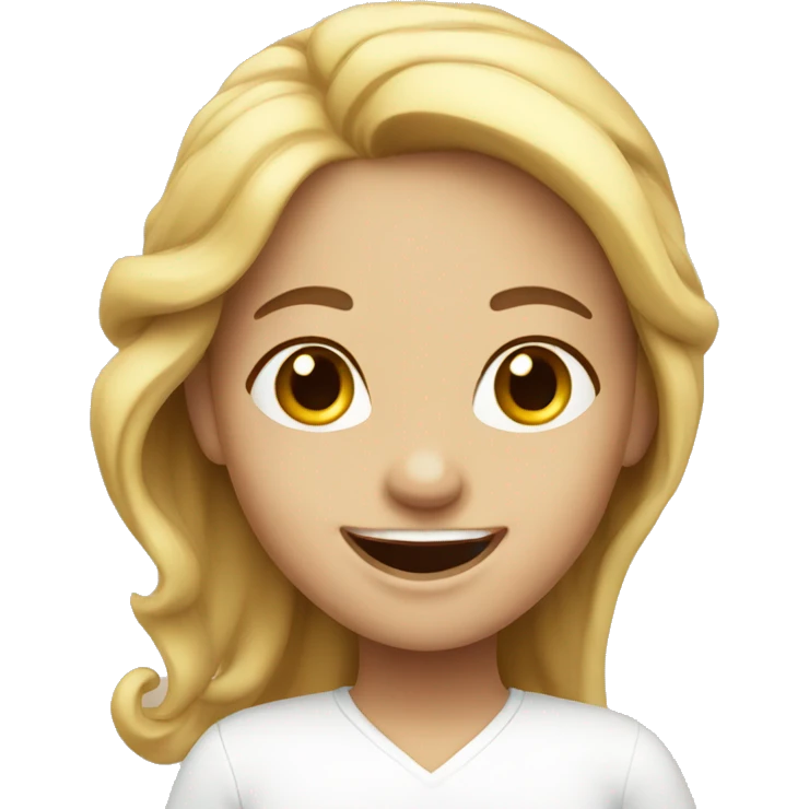 happy girl in white emoji