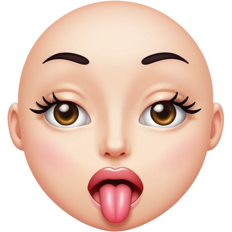 Sticking tongue out with eyelashes emoji
