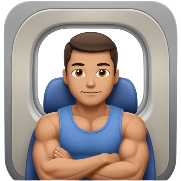 Muscle person airplane emoji