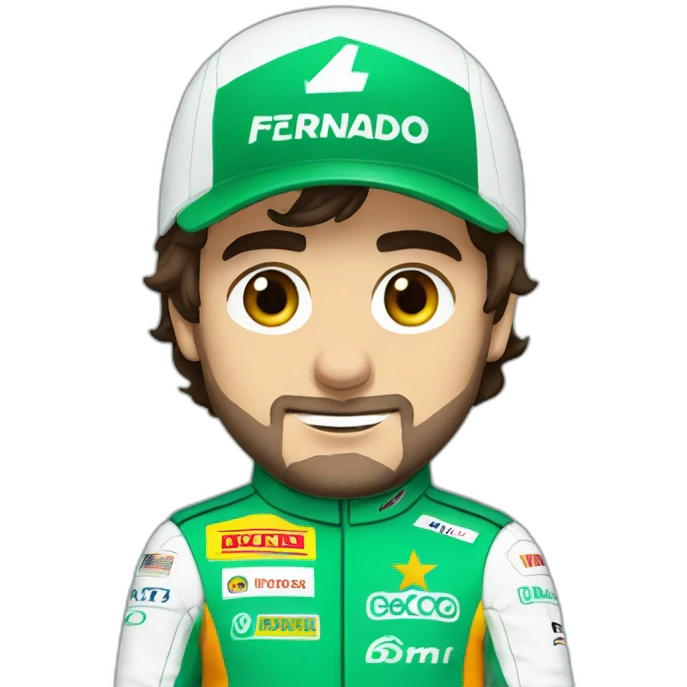 Fernando Alonso wearing green WORN RACE SUIT emoji