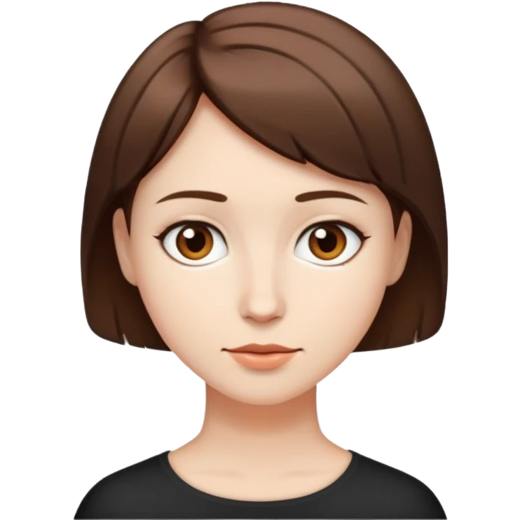 Cabelo curto e castanho branca olhos castanho  emoji
