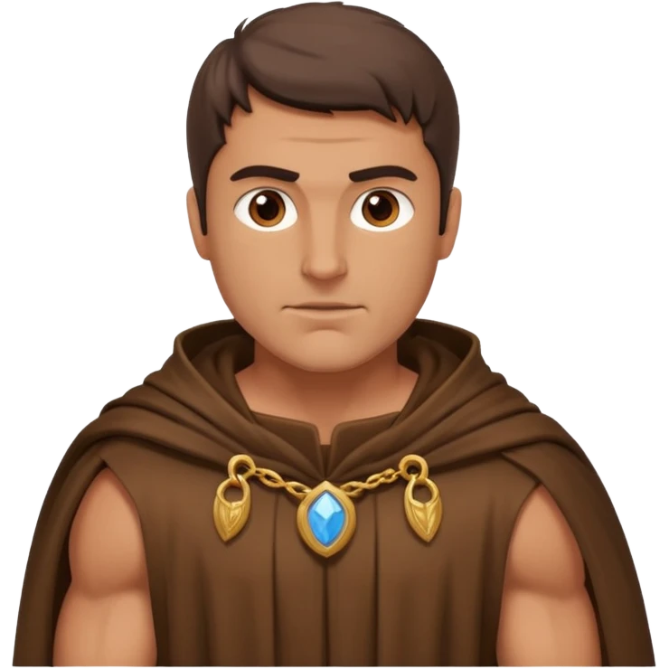 muscly ancient greek man wearing browncloak emoji