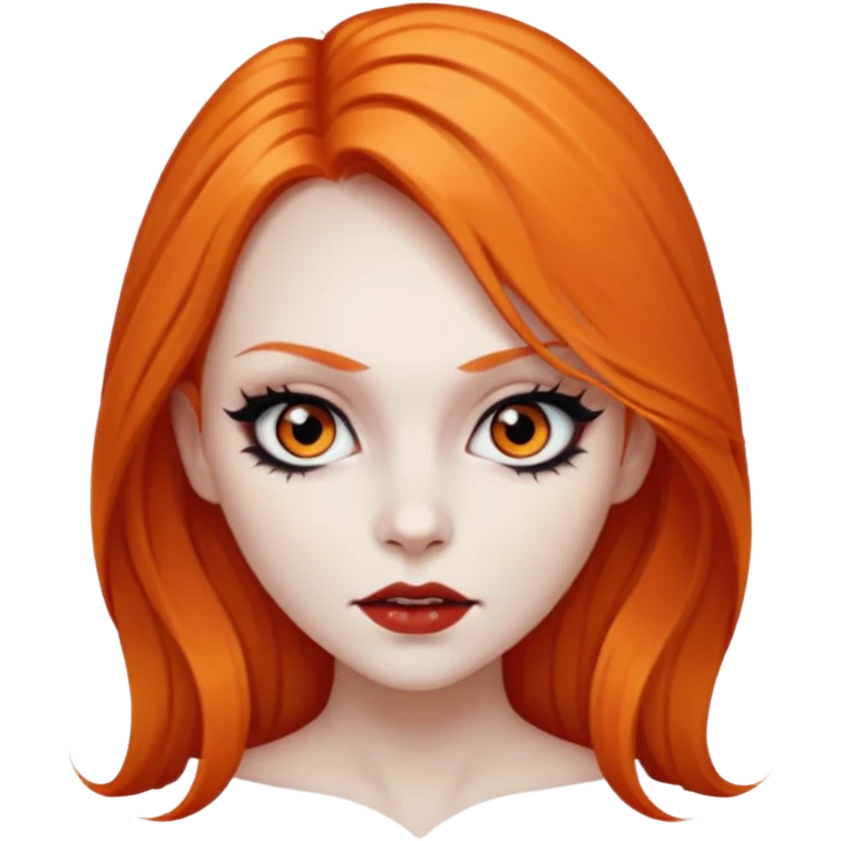 Vampire girl emo with long orange hair emoji