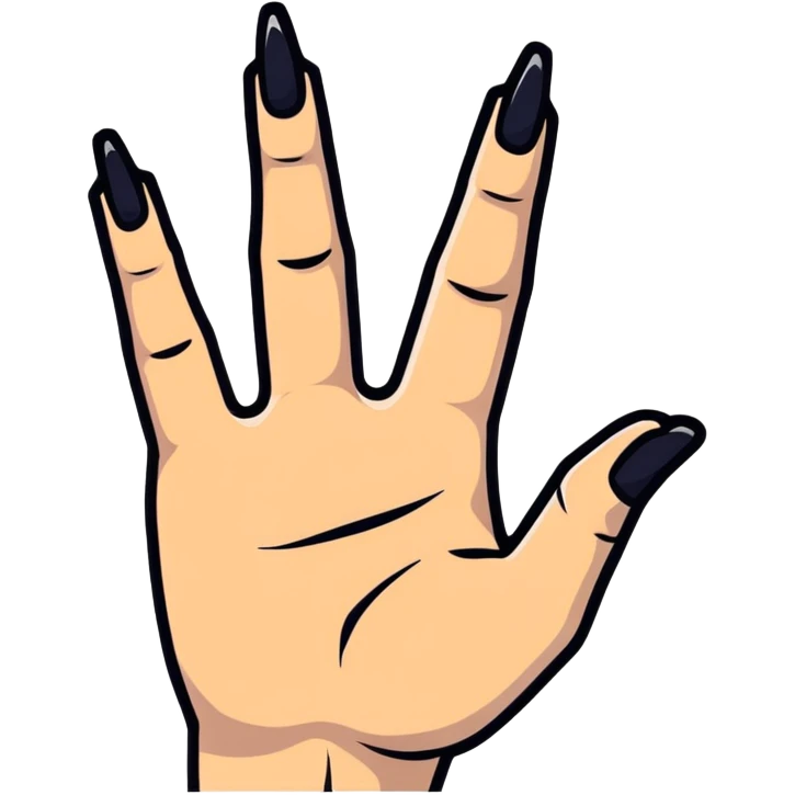 Realistic hand with sign of horns emoji